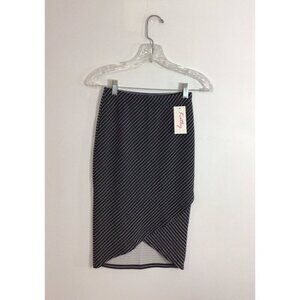 Stripe Black Midi Skirt Womens Small New